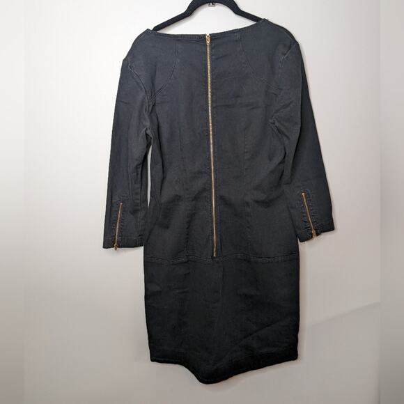 Prairie Underground Black Denim Dress with Zipper Detail | Size Small - Picture 5 of 7